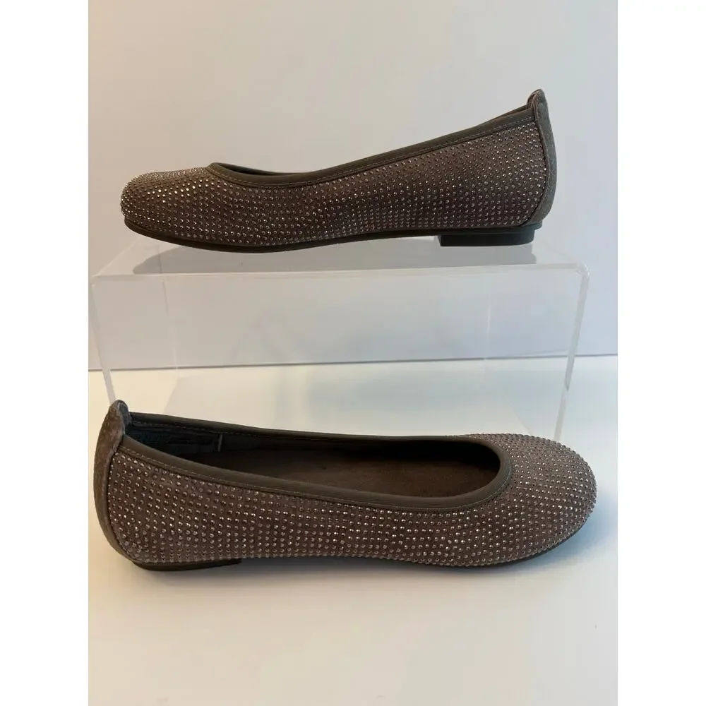 Vionic Spark Willow Ballet Flats Women’s Size 6 Gray Taupe Studded Comfort NWOT
